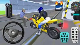 Yellow Brand New Bike Vs Bullet Train 3d Driving Class android game play video || Car Game 
