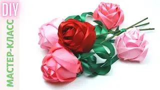 Красивые Интерьерные Розы из Лент своими руками / Easy making Beautiful Ribbon Roses / NataliDoma