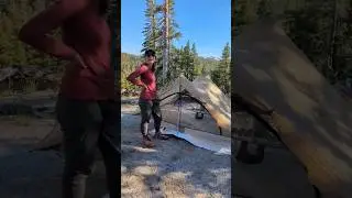 How we set up camp while backpacking! 