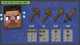 Minecraft: How To Make The Basic Starting Tools.