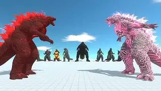 Dark Evolved Godzilla vs All Godzilla - Animal Revolt Battle Simulator | ARBS