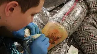 Коррекция старой тату знак зодиака весы и её доработка