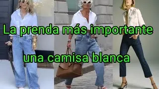 La prenda básica Mas importante de las Celebritis, una Camisa Blanca moda y tendencia de verano