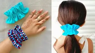 How Can It Be So Easy ❤️ You'll Love This beautiful scrunchie/ how to sew a ruffle scrunchie