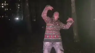 Полина Фейс зомби, Светик, Люкенг и Эльдар Богунов в лесу, на сьемках