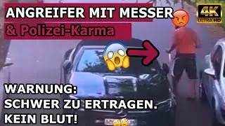 GEFAHR FÜR LEIB UND LEBEN: Typ greift Auto und Mensch mit Messer an & Polizei-Karma – Dashcams in 4k