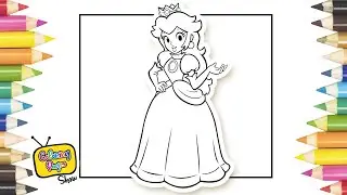SUPER MARIO BROS - Princess Peach Coloring Page with Music