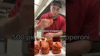 500 PEPPERONIS IN A PIZZA?!? #pizza #youtubeshorts #food #youtube #trending #cooking