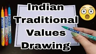 Indian traditional values drawing|Drawing of Indian traditional values|Easy Indian traditional value