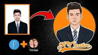 ဖုန်းနဲ့ကာတွန်းလိုဂိုအလွယ်ဆွဲနည်း/ How to create cartoon portrait Logo Design with Pixellab Mobile