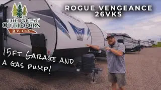 Dual Axle Toy Hauler With A Gas Pump and Great Price! - Rogue Vengeance 26VKS [Best Toyhaulers 2023]
