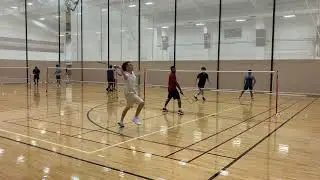 Badminton 2024/9/24 game 1: Matt/Arun vs. Ethan/Arpit