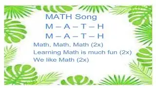 MATH SONG FOR KIDS