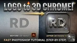 🔥 Turn Your Logo into Stunning 3D Chrome in Photoshop! ✨