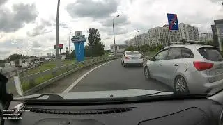 Утка с утятами в Москве на сьезде со МКАДа на Панфилова