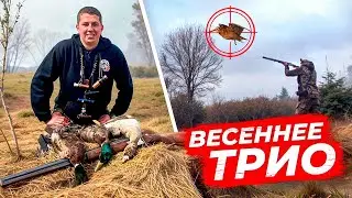 ОХОТА на ГУСЯ, ВАЛЬДШНЕПА и УТКУ. Жареный ГУСЬ. Много ВАЛЬДШНЕПА, летят со всех сторон!