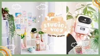 Studio Vlog 🍊 Moved in to My New Art Studio | Phomemo Thermal Printer
