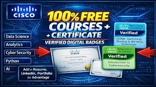 100% Free Cisco Courses with Certificate + Credly Verified Badges 😍 | Add to Resume + LinkedIn 