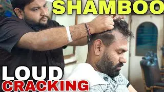ASMR Head massage | skin cracking |NECK Cracking |  Loud Ear cracking By SHAMBOO BARBER