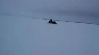 гонки за снегоходом на аэролодке