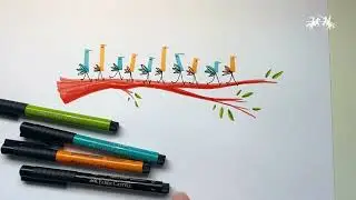 Pitt Artist Pen Tutorial | Drawing Birds on a Branch