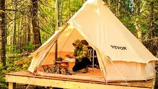 Hot Tent Camping In Canvas Bell Tent