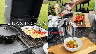 #lastchancecookoff  | SHRIMP & GRITS w/tomatoes and green onions #dutchoven #shrimp #grits #grill