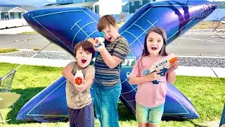 GIANT X SHOT Nerf BATTLE!