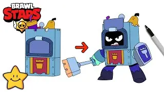 How To Draw Ash 🗑️🤖 | Brawl Stars | New Brawler | Animation Styles
