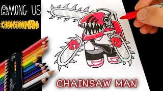 COMO DIBUJAR A CHAINSAW MAN DE AMONG US | how to draw chainsaw man impostor from among us