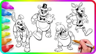Coloring Pages Five Nights at Freddy's. How To Color All Main Characters from FNAF.