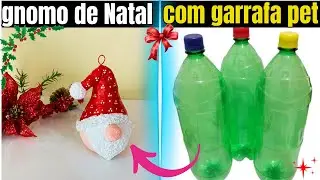 Como fazer um um gnomo de Natal! com reciclagem de garrafa