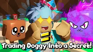 roblox Bgs trading doggy into a secret leviathan pet😱*part 1*(bubble gum simulator)