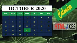 How to Create Calendar With html and css  | HTML & CSS TUTORIALS