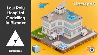 Low Poly Hospital in Blender - 3D Modelling and Rendering