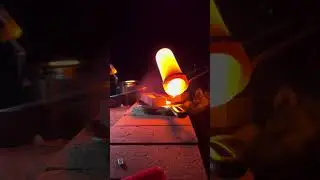 Melting copper and pouring bars