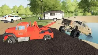We rescue a broken truck from the mud | Farming Simulator 19