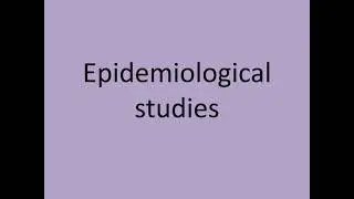 epidemiological studies