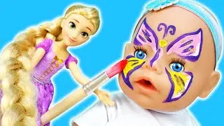 Рисую с Рапунцель бабочку! Видео про принцесс и рисование для девочек