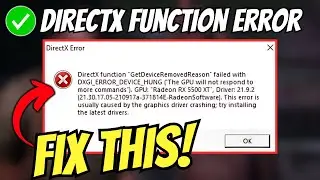 EA SPORTS FC 25: Fix DirectX Function Error | DXGI ERROR DEVICE