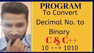 C Program tutorial - How to Convert Decimal Number to Binary Number { c || cpp program }