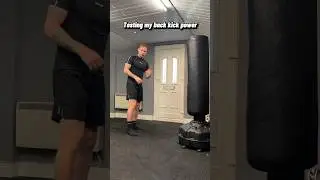 Testing my back kick power