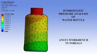 Hydrostatic Pressure Simulation | Water Bottle I Ansys Workbench Tutorial | Stress | Deformation