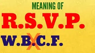 Meaning of RSVP || Full form of RSVP || Full form of WBCF