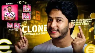How to use multiple konami account in same phone🔥clone efootball 2025 mobile🔥unlimited Clone🔥Earning