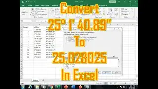 How to convert degree minute second into a degree decimal in excel