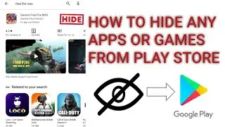 Play Store se free fire ko hide kaise karen | How to Hide Free Fire and PUBG from Play Store