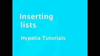 Tutorial   Inserting lists