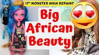 AFRICAN BEAUTY MONSTER HIGH DOLL REPAINT / HOW TO CUSTOMIZE DOLLS / DRAWING SPEEDPAINT TUTORIAL 