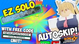 How to EZ Solo Marine HQ Raid (FULL AUTOSKIP) W/ FREE CODE UNIT! | All Star Tower Defense Guide